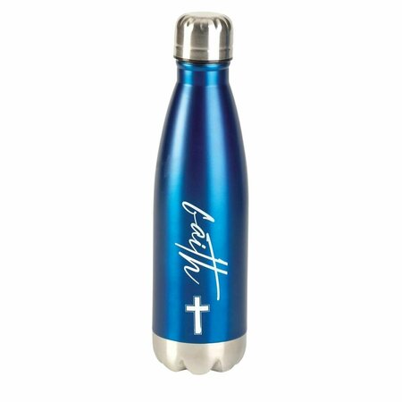 DICKSONS 17 oz Cross with Faith Water Bottle, Blue SSWBBL-1